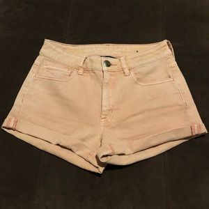 American Eagle High Waisted Pale Pink Denim Shorts